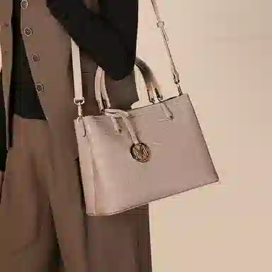 稻草人 高级感百搭通勤 聚氨酯革 手提包 女款 黑色/杏色