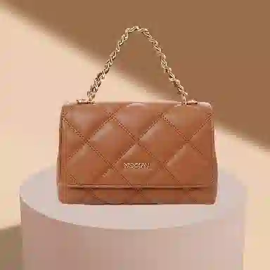 稻草人 百搭小香风菱格链条小方包时尚高级感通勤简约实用气质 牛皮 手提包 常规 女款 多色