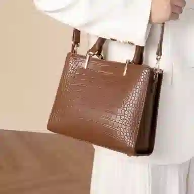 稻草人 高级感鳄鱼纹戴妃包 聚氨酯革 手提包 常规 女款 多色