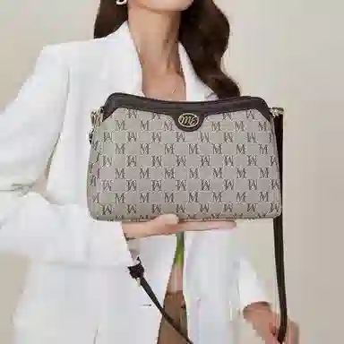 稻草人 复古印花设计 聚氯乙烯 撞色包单肩包斜挎包 常规 女款 深棕色/卡其/深啡棕/深咖棕