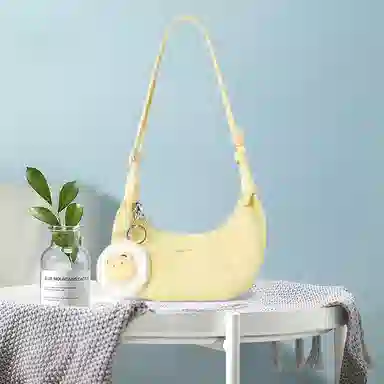 稻草人 小众设计毛绒镜子 高质感腋下高颜值休闲百搭软皮多巴胺少女包 合成革 单肩包斜挎包手提包 常规 女款 多色