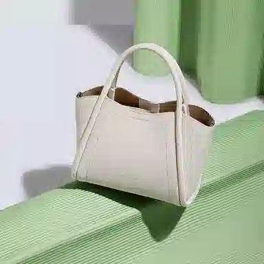 稻草人 高级感百搭经典旅游通勤简约时尚菜篮子包包 聚氨酯革 手提包 女款