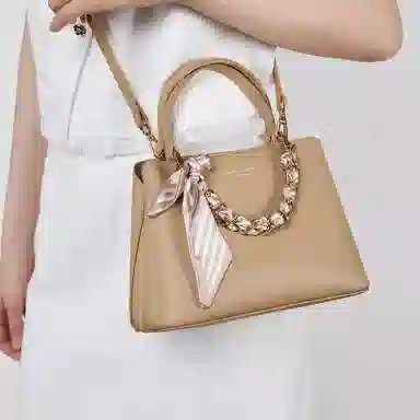 稻草人 精致百搭丝巾质感百搭 聚氨酯革 斜挎单肩手提包 女款 多色