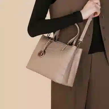 稻草人 高级感百搭通勤 聚氨酯革 手提包 女款 黑色/杏色