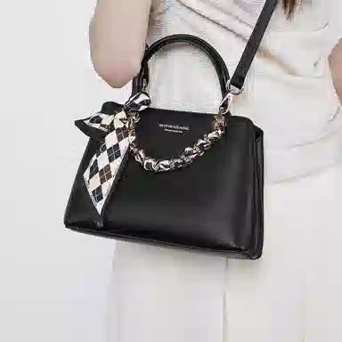 稻草人 精致百搭丝巾质感百搭 聚氨酯革 斜挎单肩手提包 女款 多色