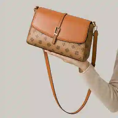 稻草人 时尚百搭小众设计 聚氨酯 单肩斜挎包 女款 米白配杏色/棕配深啡/深棕配棕色