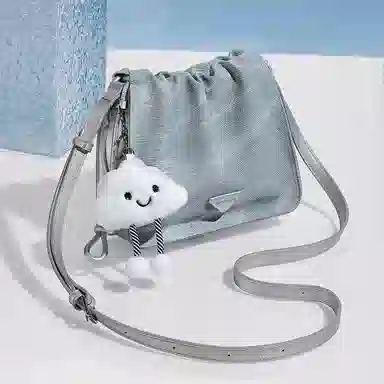 稻草人 设计感褶皱手抓纹 聚氨酯革 单肩包斜挎包 常规 女款 静谧黑/焦糖棕