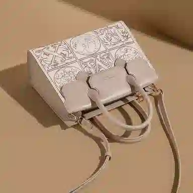 稻草人 高级感优雅国风刺绣妈妈包气质实用通勤 聚氨酯革 斜挎手提包 女款 多色