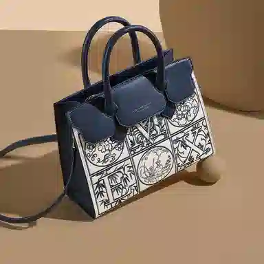 稻草人 高级感优雅国风刺绣妈妈包气质实用通勤 聚氨酯革 斜挎手提包 女款 多色