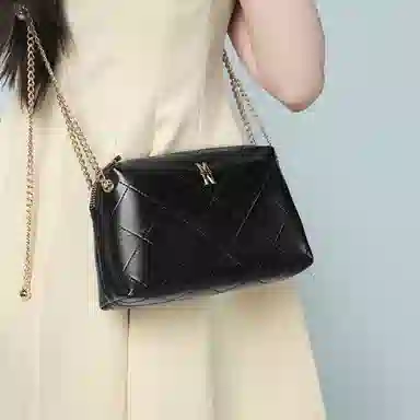 稻草人 经典复古时髦纯色链条高质感简约日常通勤实用轻便潮流 聚氨酯革 单肩包 常规 女款 多色