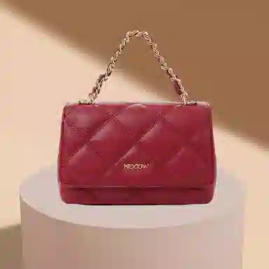 稻草人 百搭小香风菱格链条小方包时尚高级感通勤简约实用气质 牛皮 手提包 常规 女款 多色