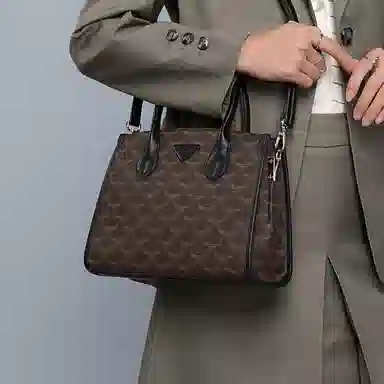 稻草人 简约时尚老花满印高级感复古 聚氨酯 单肩斜挎手提包 常规 女款 焦茶咖/香槟色/杏仁白