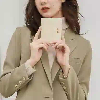 稻草人 竖款简约时尚韩版甜美 牛皮革 钱夹钱包 常规 女款 黑色/米白