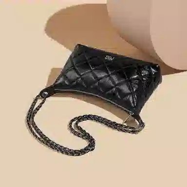 稻草人 菱格气质高颜值链条百搭精致潮流通勤实用小众设计 人造革 斜挎包 常规 女款 米白/黑色