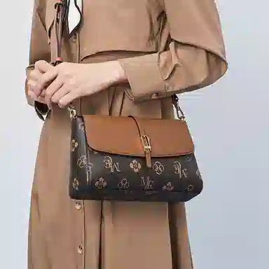 稻草人 时尚百搭小众设计 聚氨酯 单肩斜挎包 女款 米白配杏色/棕配深啡/深棕配棕色