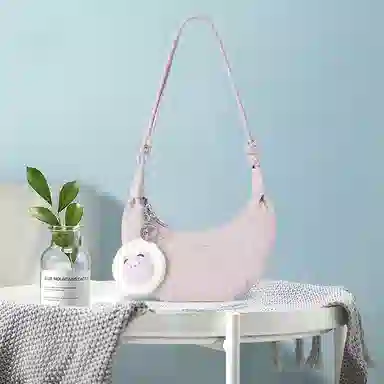 稻草人 小众设计毛绒镜子 高质感腋下高颜值休闲百搭软皮多巴胺少女包 合成革 单肩包斜挎包手提包 常规 女款 多色