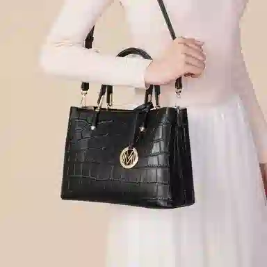 稻草人 高级感百搭通勤 聚氨酯革 手提包 女款 黑色/杏色