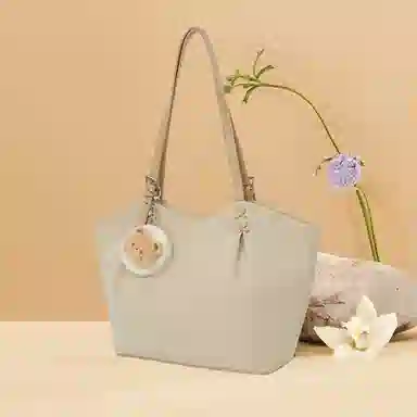 稻草人 美拉德风女大学生琥珀流光系穿搭大容量上课托特包复古精致小巧时尚百搭通勤腋下包 人造革 单肩包 女款 杏色 /卡其