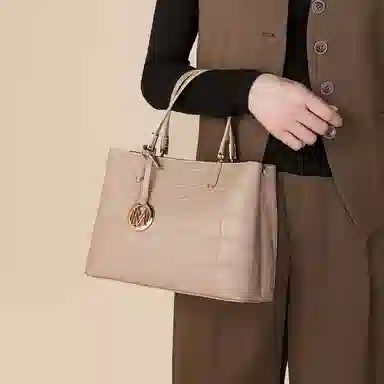 稻草人 高级感百搭通勤 聚氨酯革 手提包 女款 黑色/杏色