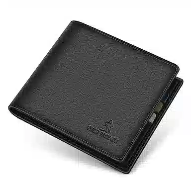 稻草人 简约设计商务腰带钱夹百搭皮带套装 牛皮 钱包 常规 男款 黑色