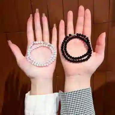 【纯银 | 异地可分开发货】 琅风 双层锦鲤福牌转运珠一对叠戴可调高级设计感潮流#好运 黑曜石 手串 男女同款情侣款