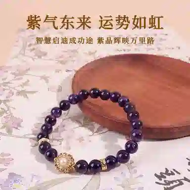 【上岸 | 九紫离火】 琅风 新中式高级感太阳花学业事业转运珠潮流设计感百搭#好运天然 紫水晶 手串 女款