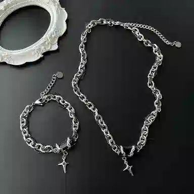 琅风 嘻哈时尚暗黑骑士潮酷 钛钢 项链 男款