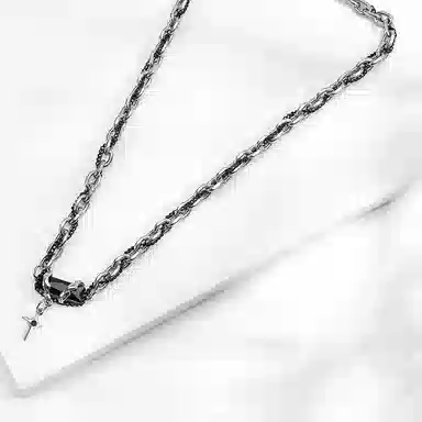 琅风 嘻哈时尚暗黑骑士潮酷 钛钢 项链 男款
