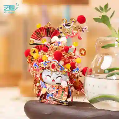 艺模 招财猫财神爷 金属拼装模型 手工摆件 拼图