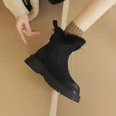 圆头擦色复古舒适时尚百搭 短筒 雪地靴 女款