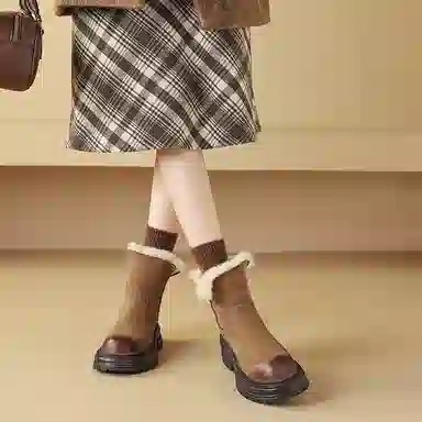 圆头擦色复古舒适时尚百搭 短筒 雪地靴 女款