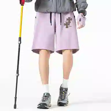 金贝勒 运动简约印花系带直筒宽松时尚百搭休闲短裤 男女同款