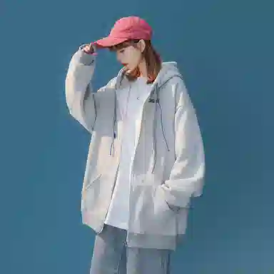 金贝勒 字母人影印花宽松休闲连帽卫衣 男女同款