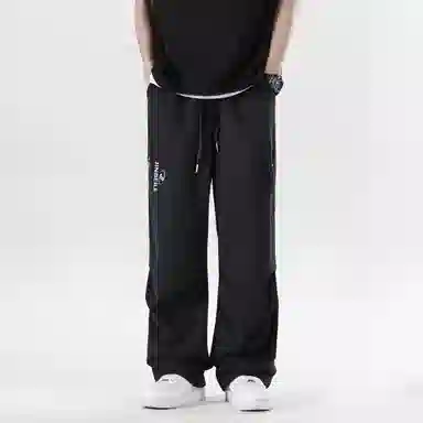 金贝勒 美式极简风字母印花结构防嗮长裤宽松户外遛弯裤子百搭时尚舒适亲肤休闲裤 男女同款