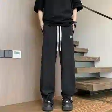 金贝勒 美式高街复古直筒运动宽松痞帅休闲裤 男女同款
