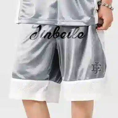 金贝勒 美式复古轻薄透气网眼宽松舒适吸湿排汗速干运动健身跑步五分裤篮球裤 男女同款