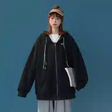 金贝勒 字母人影印花宽松休闲连帽卫衣 男女同款