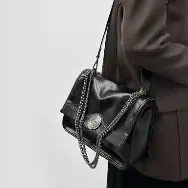 谷田西 软皮通勤链条 牛皮 托特包 中号 女款 黑色