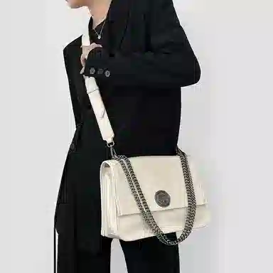 谷田西 软皮通勤链条 牛皮 托特包 中号 女款 黑色