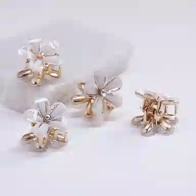 沂茹 文艺小清新 时尚甜美几何花朵 日常通勤百搭 树脂 发夹 女款