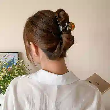 沂茹 复古轻奢感简约蓝咖色气质高级清冷日常通勤头饰优雅配饰 醋酸板材 发饰抓夹 女款