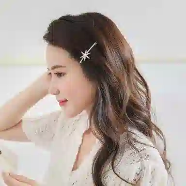 沂茹 简约闪耀少女水钻发夹刘海夹一字夹侧边夹星星发卡发饰头饰女款配饰