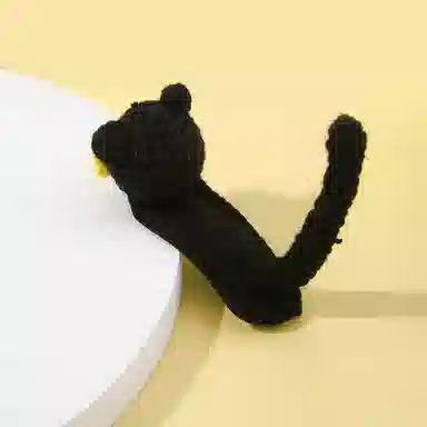 沂茹 秋冬款可爱百搭少女感十足猫咪毛线边夹韩国气质 布艺 发夹发卡刘海夹头饰发饰   女款