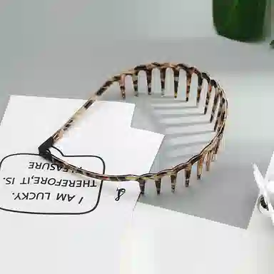 沂茹 森系简约日常通勤百搭优雅气质豹纹刘海压发小众设计感温柔赫本风 醋酸板材 发箍 女款