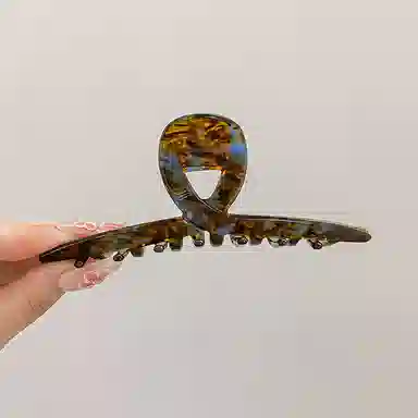 沂茹 复古轻奢感简约蓝咖色气质高级清冷日常通勤头饰优雅配饰 醋酸板材 发饰抓夹 女款