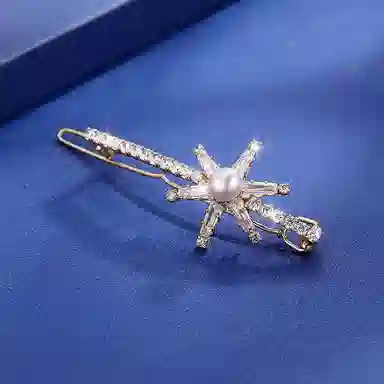 沂茹 简约闪耀少女水钻发夹刘海夹一字夹侧边夹星星发卡发饰头饰女款配饰