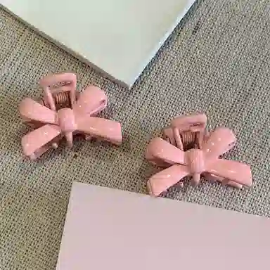 沂茹 致可爱公主感小众设计甜美日常气质小巧蝴蝶结小号 发夹 女款 粉色
