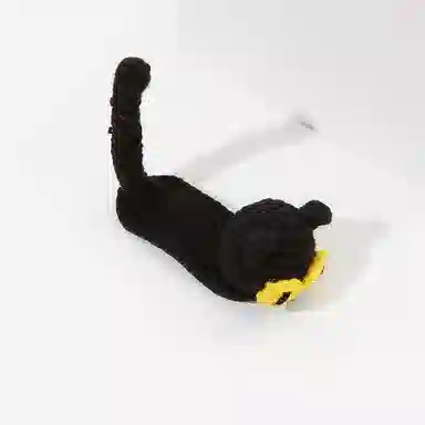 沂茹 秋冬款可爱百搭少女感十足猫咪毛线边夹韩国气质 布艺 发夹发卡刘海夹头饰发饰   女款