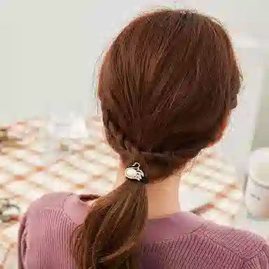 沂茹 优雅迷人天鹅造型 人造水晶圆珠 发圈 女款