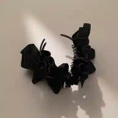 沂茹 法式浪漫褶皱马尾夹高级感后脑勺盘发发夹丸子头竖夹发卡发饰头饰女款